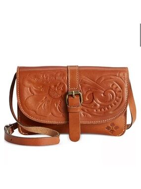 Patricia Nash Leather TORRI Leather Flap Crossbody Organizer Bag